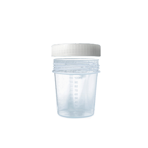 Urinbecher mit Schraubdeckel aus PP